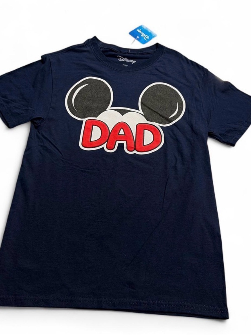 NWT Disney Navy Graphic Mickey 'DAD' Short Sleeve Tee Sz S NWT